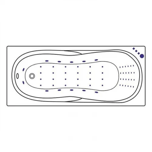 Акриловая ванна Excellent Sekwana 170x75 WAEX.SEK17.NANO.GL цвет Белый с гидромассажем форсунки Золото