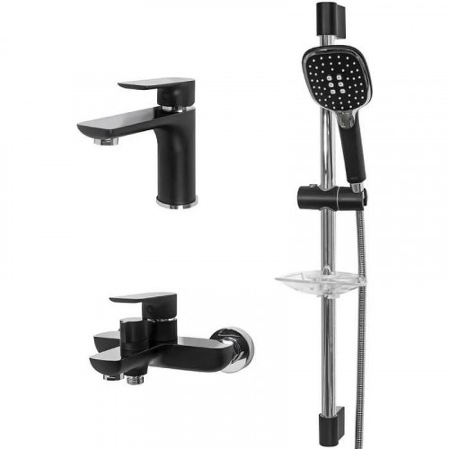 Комплект смесителей Hansberge Nordic H7099BC Черный матовый Хром