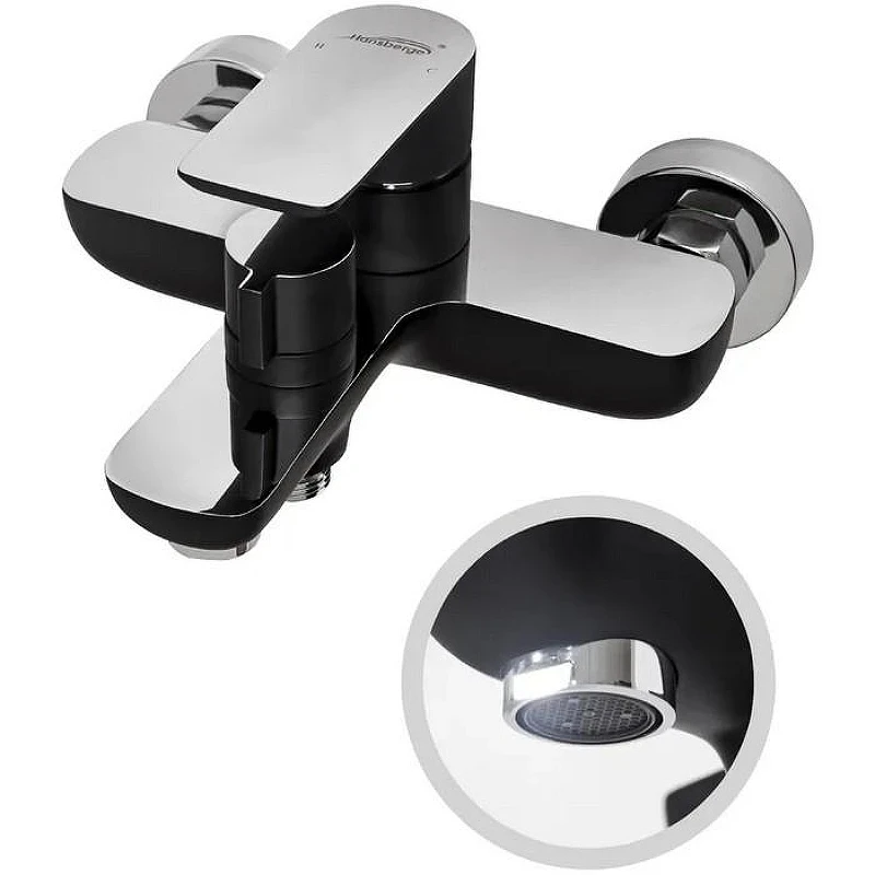 Комплект смесителей Hansberge Nordic H7099BC Черный матовый Хром