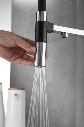 Смеситель для кухни Rose R958 цвет Хром Черный