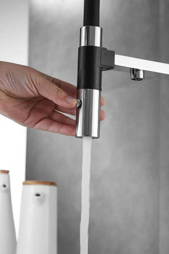 Смеситель для кухни Rose R958 цвет Хром Черный