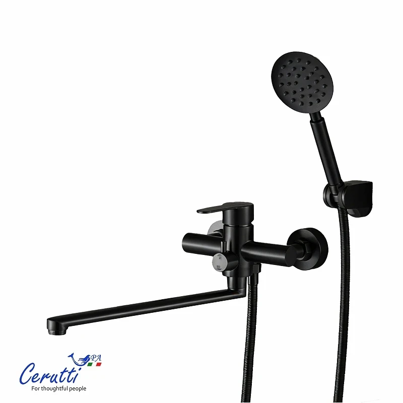 Смеситель для ванны Ceruttispa Овидио (Ovidio) VXLMB CT12086 12086 цвет Черный матовый