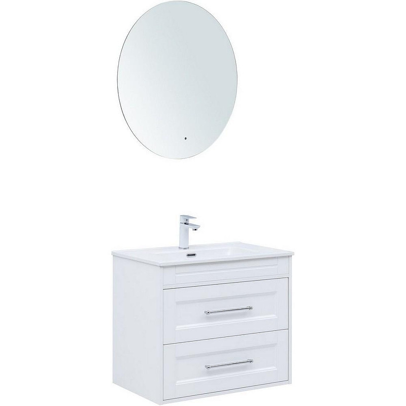 Тумба под раковину Aquanet Бостон New 70 339599 подвесная Белый сатин