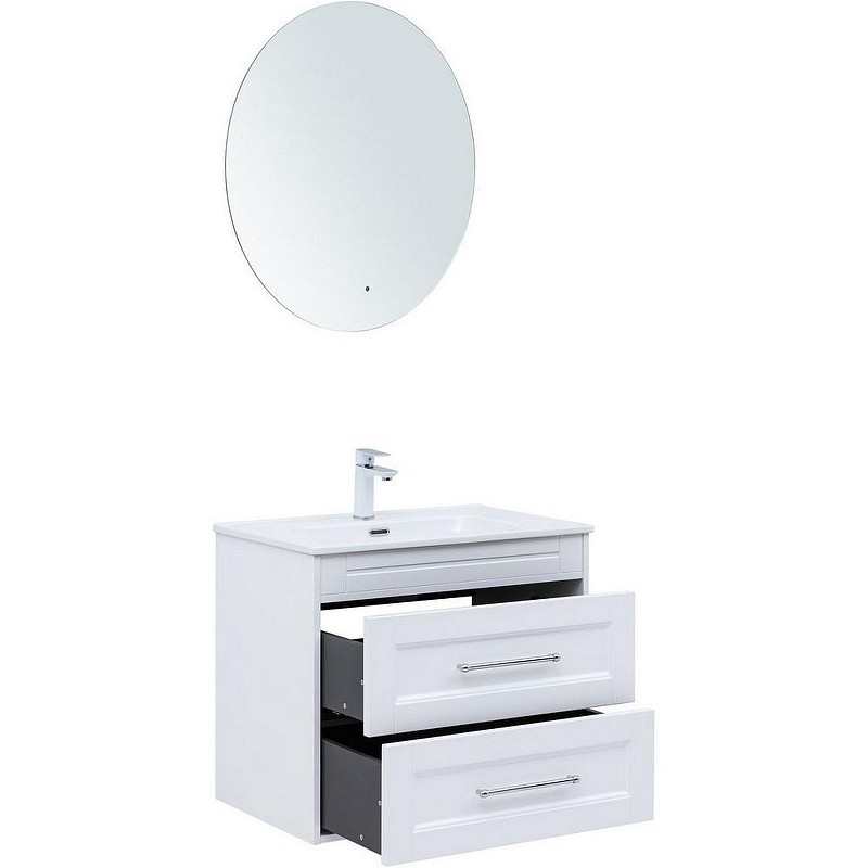 Тумба под раковину Aquanet Бостон New 70 339599 подвесная Белый сатин