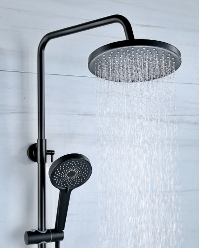 Душевая система Bond B01-9188 Черная матовая латунь на стену