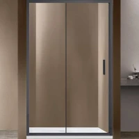 Душевая дверь Vincea Garda 145 VDS-1G145CLGM профиль Вороненая сталь стекло прозрачное