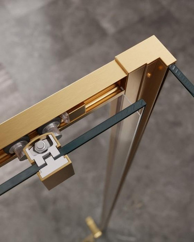 Душевой уголок Cezares Molveno 160x90 MOLVENO-AH-11-160/90-C-BORO-IV профиль Брашированное золото стекло прозрачное