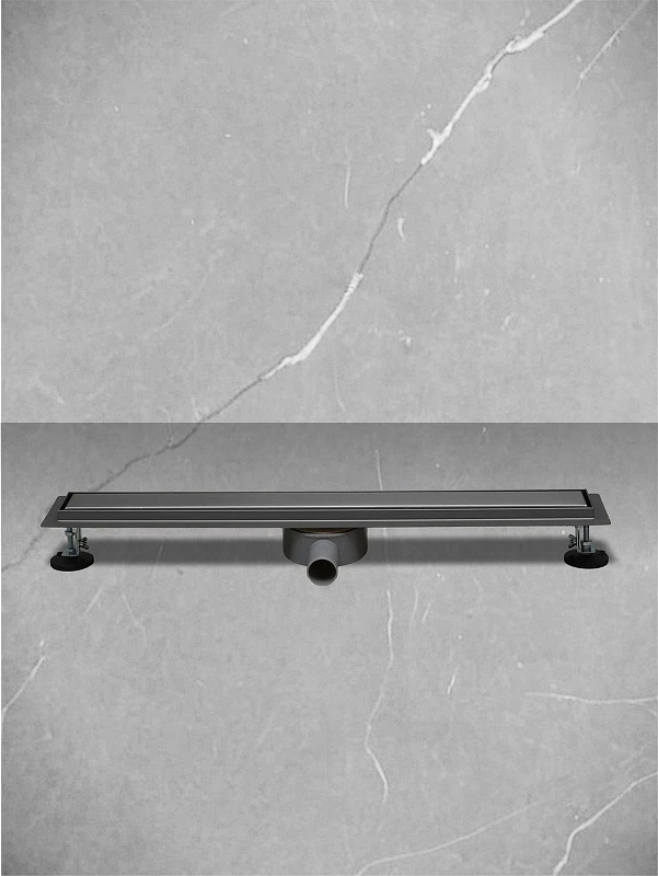 Душевой лоток AltroBagno Livello 80 071241 GM с решеткой цвет Оружейная сталь / под плитку