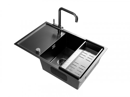 Смеситель для кухни Ulgran Steel US-023-002 цвет Черная брашированная сталь