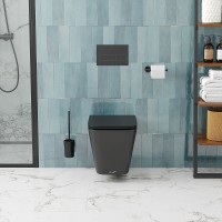 Унитаз Ceruttispa Maiella Aria MB CT9163 подвесной Черный матовый с сиденьем Микролифт фарфор подвесной