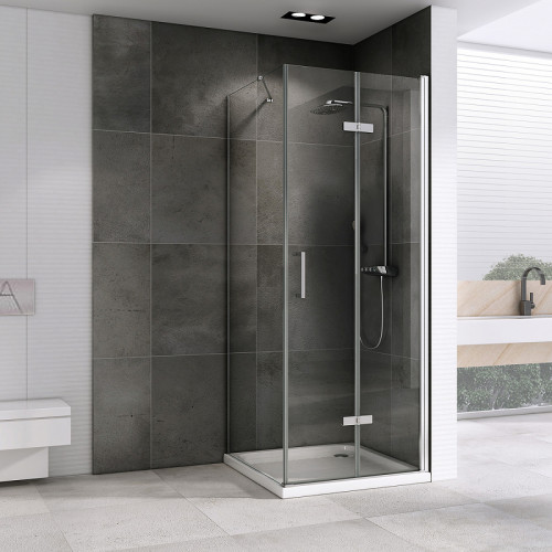 Душевой уголок Abber Zart 100x90 AG08100P-S91 профиль Хром стекло прозрачное