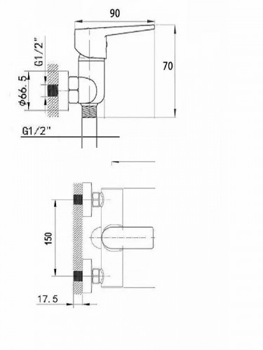 Смеситель для душа Wisent W20215 цвет Хром