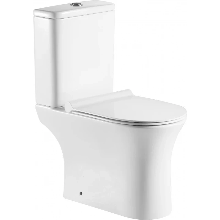 Унитаз компакт Aquanet Roll 2-C Rimless 240206 без бачка с сиденьем Микролифт фаянс напольный