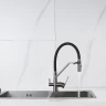 Смеситель для кухни Shevanik S278T цвет Оружейная сталь Черный
