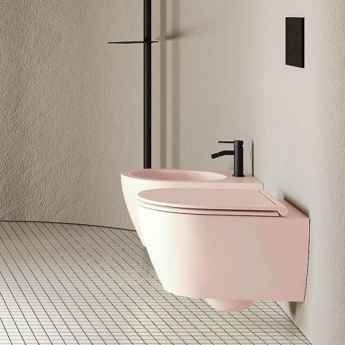 Унитаз подвесной Scarabeo Glam 5201/TW54 цвет Античный розовый матовый (antique pink matt) без сиденья