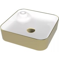 Раковина Bien Flame 43 FALG04302FD1G2000 Золото Белая фарфор накладная