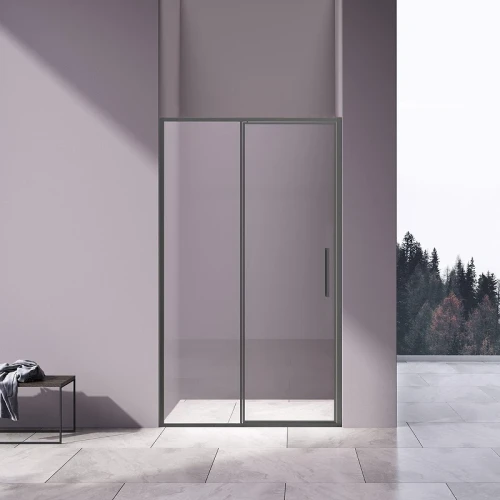 Душевая дверь Vincea Slim 120 VDP-4SL120CLGM профиль Вороненая сталь стекло прозрачное