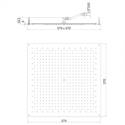 Верхний душ Bossini Paris Cube I01603.030 Хром нержавеющая сталь встраиваемый