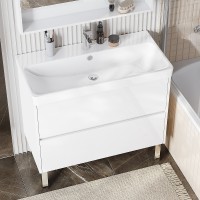 Тумба под раковину Aquaton Сканди 90 1A251901SD010 Белая МДФ / ЛДСП