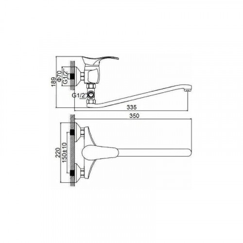 Смеситель для ванны D-Lin D140405 универсальный цвет  Хром