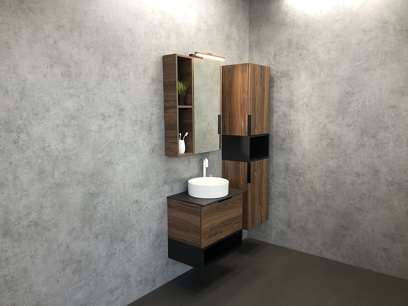 Зеркальный шкаф Comforty Штутгарт 60 00004151036 Дуб темно-коричневый МДФ / ЛДСП, стекло