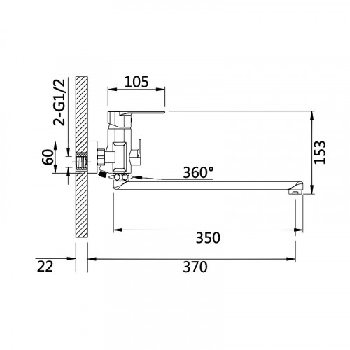 Смеситель для ванны D-Lin D147363-A универсальный цвет Черный матовый