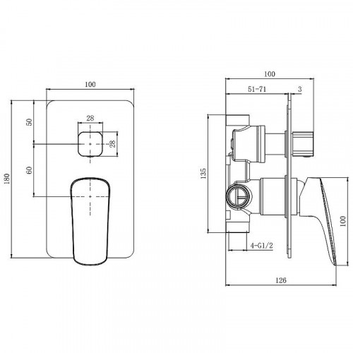 Душевая система Aquatek Вега AQ1072CR Хром латунь встраиваемый