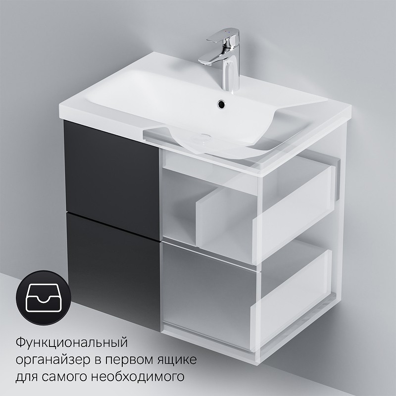 Тумба под раковину AM.PM Gem 60 M90FHX06022GM подвесная Графит матовый МДФ / ЛДСП