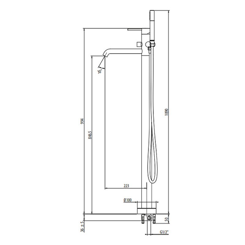 Смеситель для ванны Gattoni Circle Two 9108/91BO Белый матовый