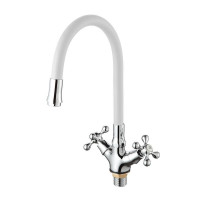 Смеситель для кухни D-Lin D153810-3 цвет  Хром  Белый