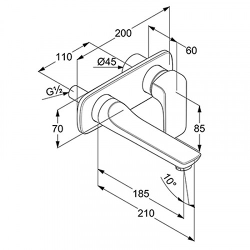 Смеситель для раковины Kludi Ameo 412440575 Хром латунь встраиваемый