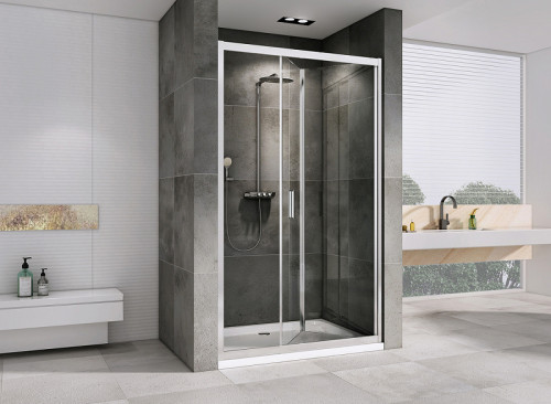 Душевая дверь Abber Sonnenstrand 120 AG07120 профиль Хром стекло прозрачное