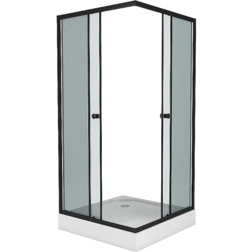 Душевой уголок Niagara Eco 100х100 NG-010-14QT профиль Черный стекло тонированное