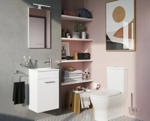 Комплект мебели для ванной Vitra Mia 40 R 75022 подвесной Белый глянцевый МДФ / ЛДСП