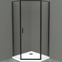 Душевой уголок BelBagno Uno 90х90 UNO-195-P-1-90-C-NERO профиль Черный матовый стекло прозрачное