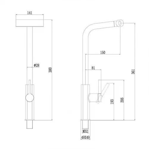 Смеситель для кухни Fmark FS8266A цвет Хром