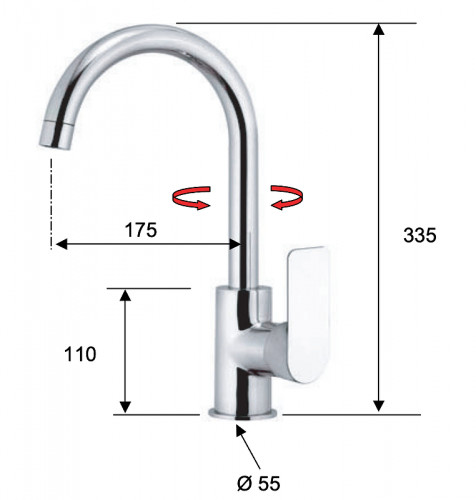 Смеситель для кухни Remer Infinity I72DO цвет Золото глянцевое