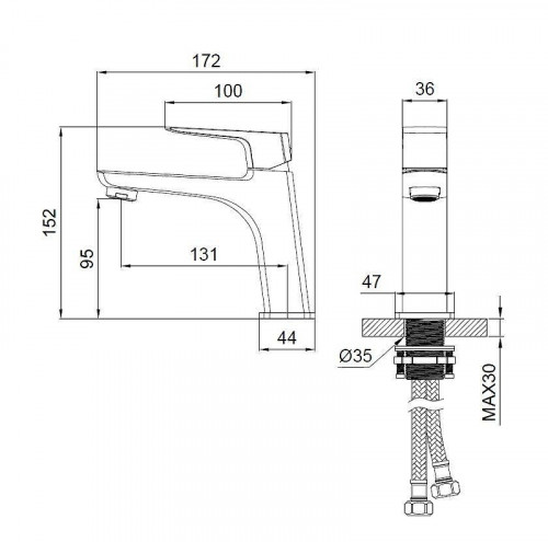 Смеситель для раковины Wonzon &amp; Woghand Forza WW-139031-CR цвет Хром