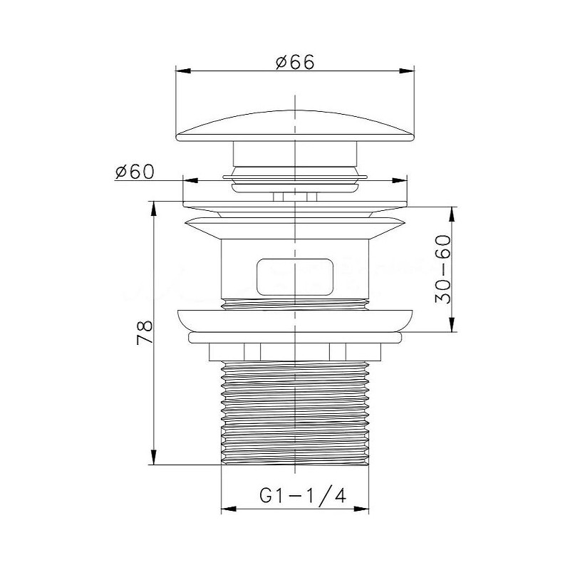 Донный клапан Maretti AC19P67660 цвет Оружейная сталь