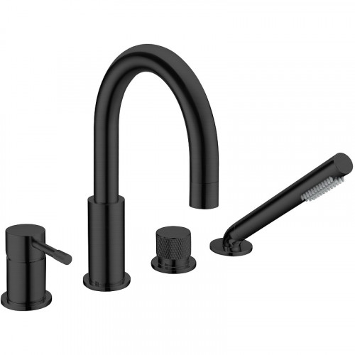 Смеситель на борт ванны Boheme Uno 460-B Черный матовый латунь