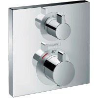 Смеситель для душа Hansgrohe Ecostat Square 15714000 с термостатом Хром латунь встраиваемый