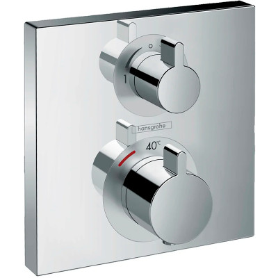 Смеситель для душа Hansgrohe Ecostat Square 15714000 с термостатом Хром латунь встраиваемый