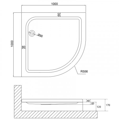 Акриловый поддон для душа Niagara Nova 100x100 NG-100-100 RUS Белый