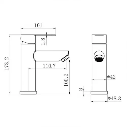 Смеситель для раковины Fmark FS8201-2 цвет Сатин