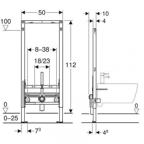 Инсталляция Geberit Duofix 111.520.00.2 для биде цвет Синий