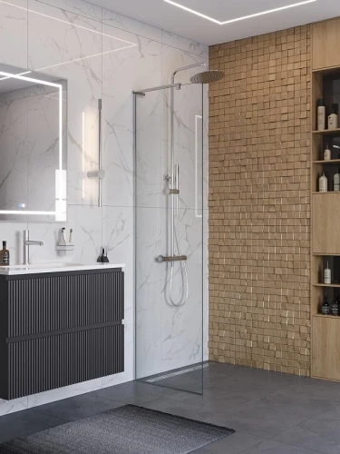 Душевая перегородка BelBagno Uno 60 UNO-L-1-TB-60-C-Cr профиль Хром стекло прозрачное