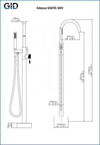 Смеситель для раковины Gid Edessa L070CHSDV цвет Хром