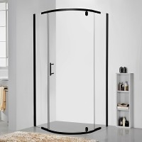 Душевой уголок Ceruttispa Korra 90x90 Z90B профиль Черный стекло прозрачное