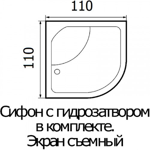Акриловая ванна Wemor 110х110 10000005551 без гидромассажа