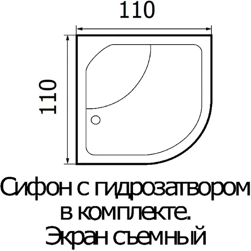 Акриловая ванна Wemor 110х110 10000005551 без гидромассажа